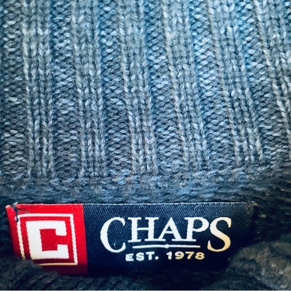 CHAPS MEN BLUE PULLOVER SWEATER - Picture 7 of 7